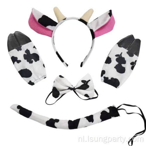 Halloween Cow -kostuumaccessoires ingesteld